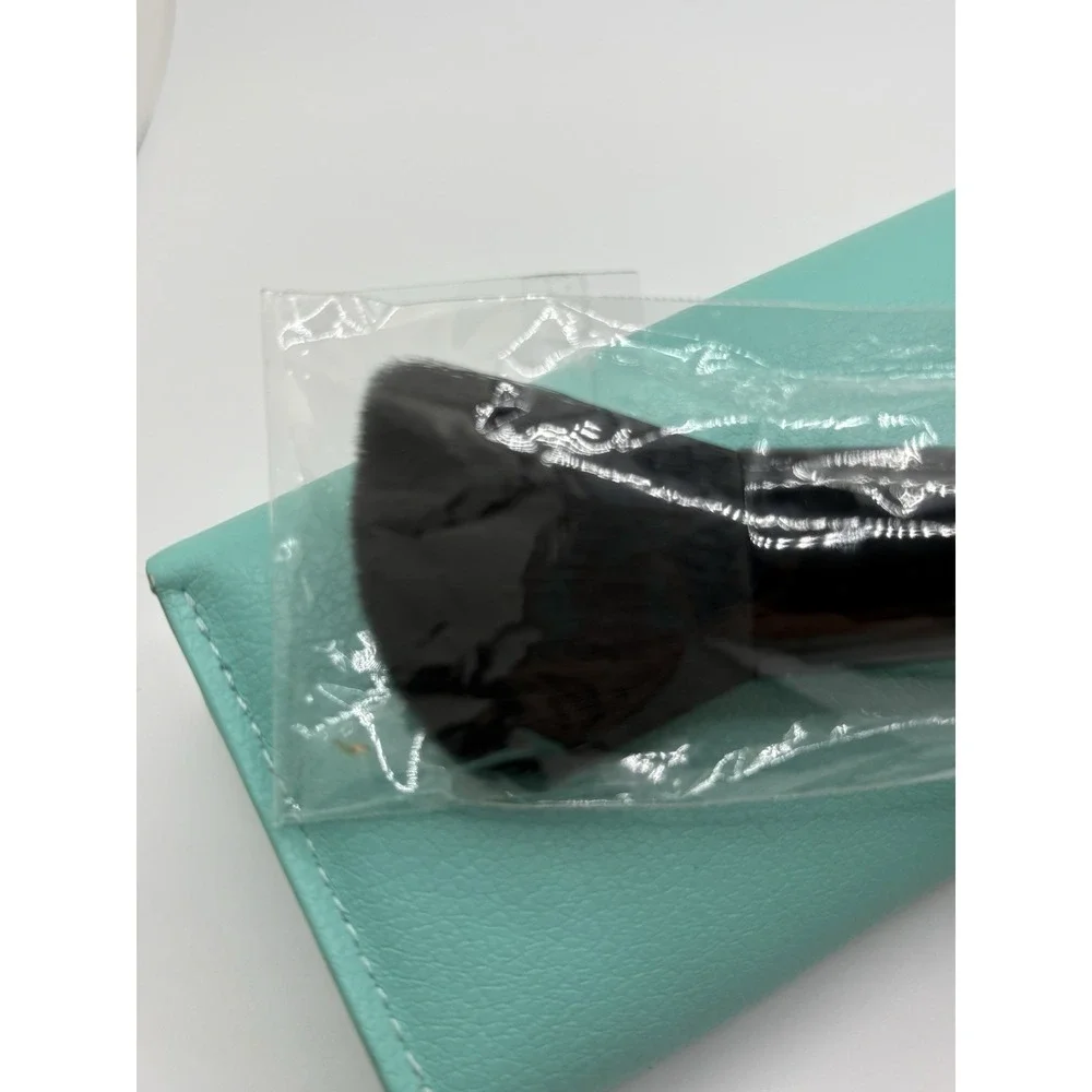 ISH Makeup Brush Set Black Contour Blush Highlight Bronze Angled Wooden Handle